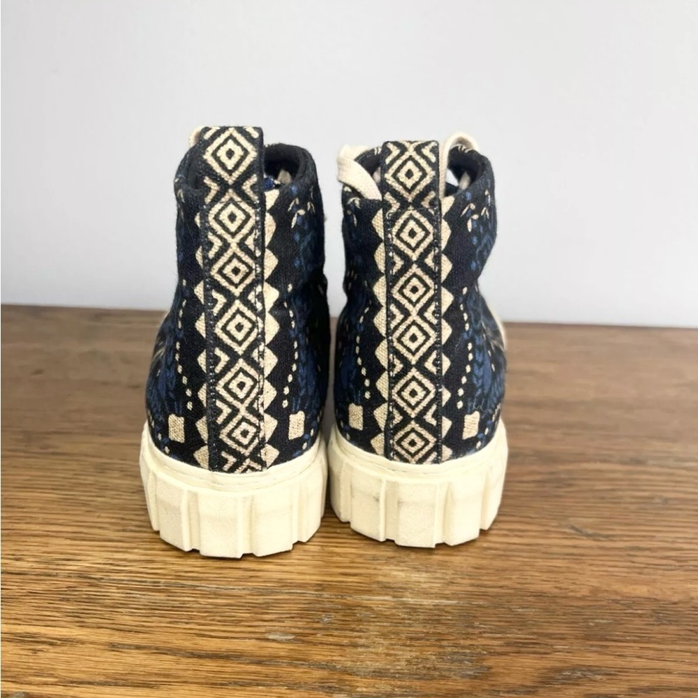 FARM Rio Navy Floral High-Top Sneakers with Cream Laces - Picture 6 of 8
